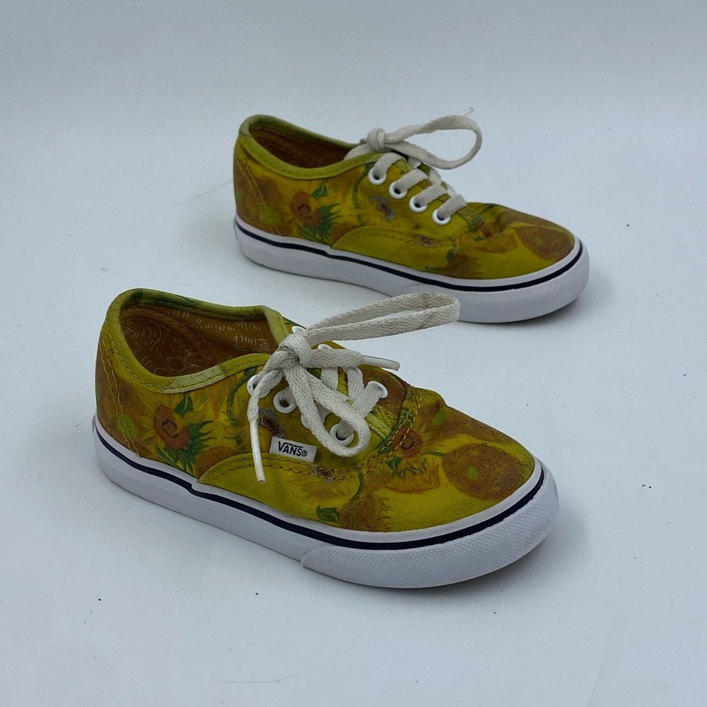 Vans yellow flower authentic toddle size 8 - Picture 3 of 6